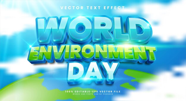 Vector world environment day editable text effect suitable to celebrate the environment day event