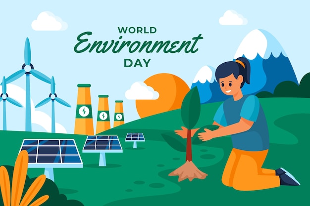 World environment day flat background