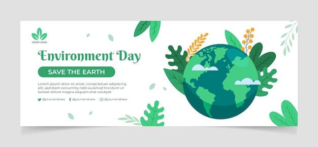 World environment day flat facebook cover