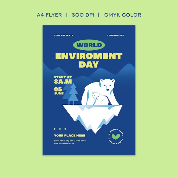 Vector world environment day flyer