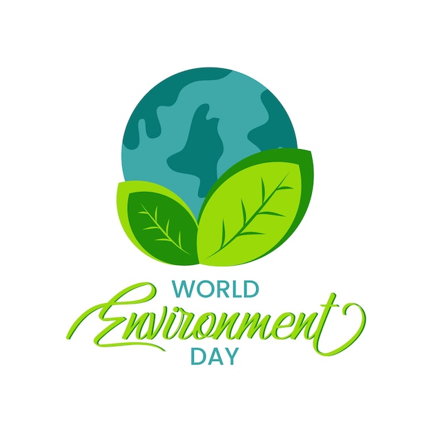 World environment day globe and leafs design