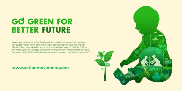 World Environment Day Go Green Save the world Concept Illustration