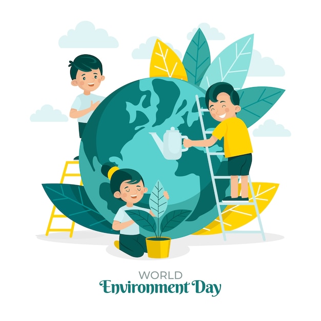 World environment day hand drawn illustration