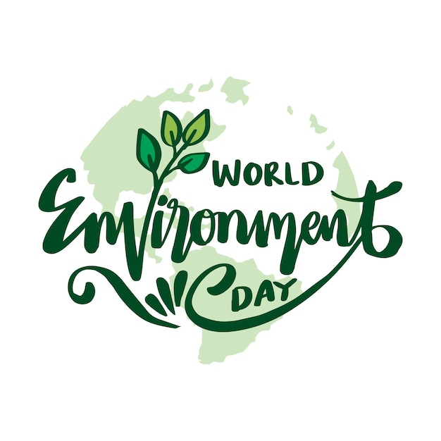 World environment day Hand lettering Poster concept