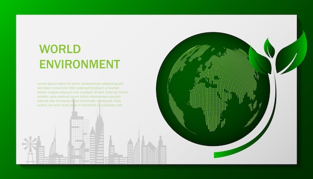 World environment day Paper cut style, save the world concepts.vector illustration