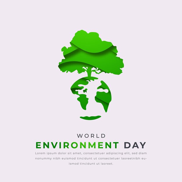 Vector world environment day paper cut style vector design illustration for background poster banner ads