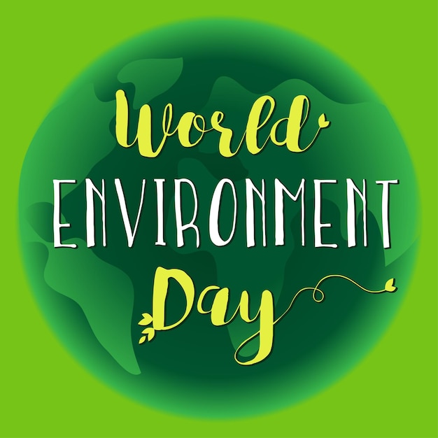 World Environment Day typographic banner network timeline stories post