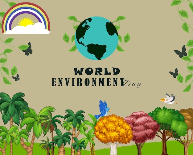 World environment day vector illustration design for social media poster and banner