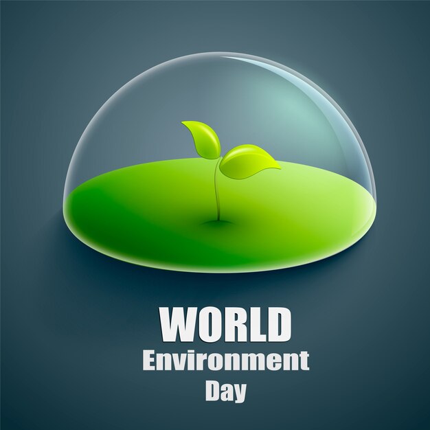 Vector world environment day vector label or banner