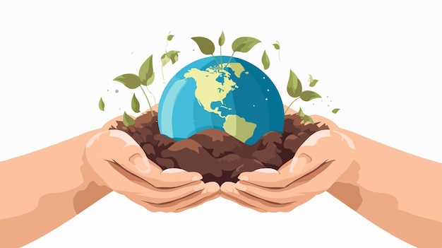 World Environmental Day Concept Two Hands Holding