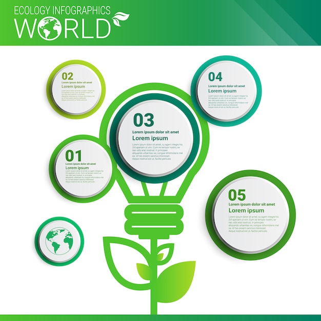 Vector world environmental protection green energy ecology infographics banner with copy space