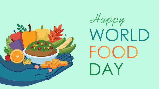 World Food day Banner with some fruits and vegetable