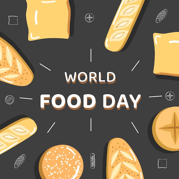 World food day bread illustration background