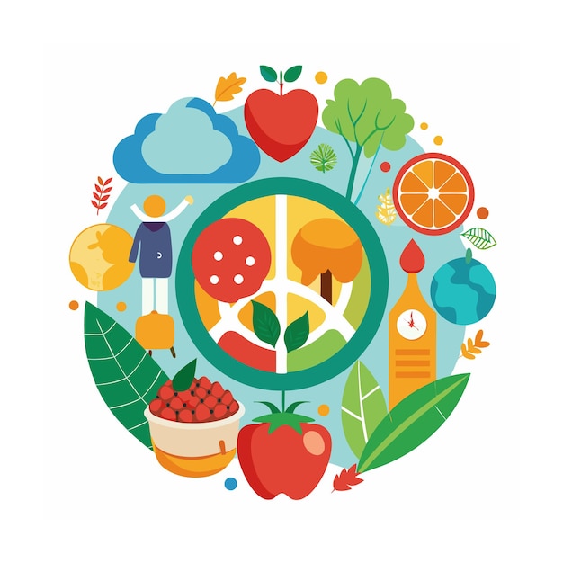 Vector world food day concept illustration