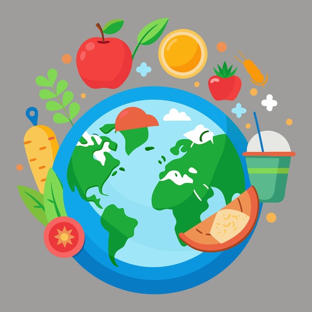 Vector world food day flat design