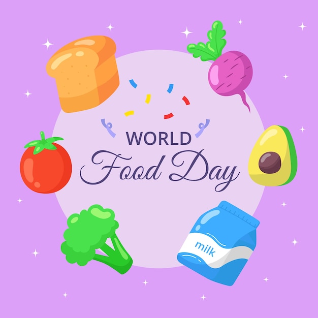 World Food Day Hand Drawn Banner.