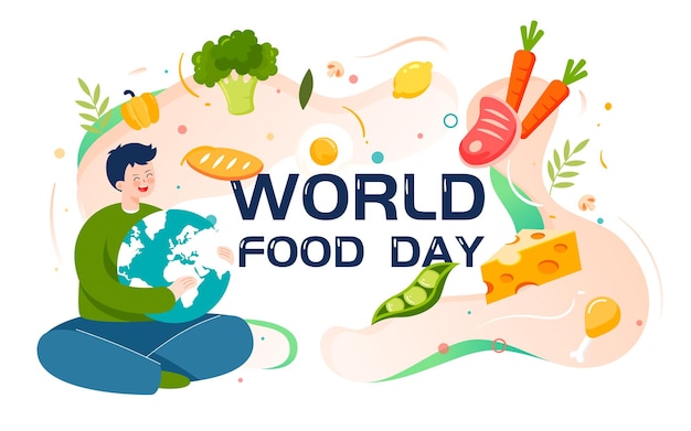 World Food Day Healthy Eating Illustration green Food Safety poster