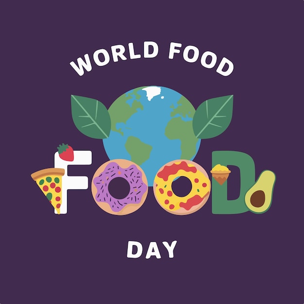 world food day poster design vector illustration