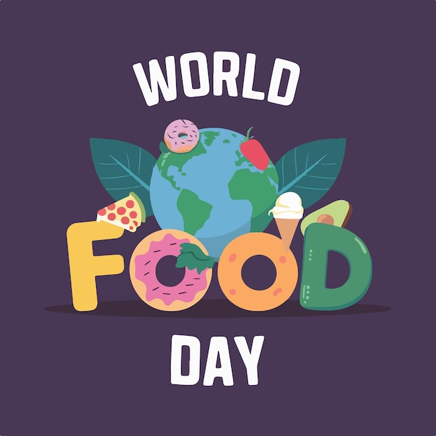 world food day poster design vector illustration