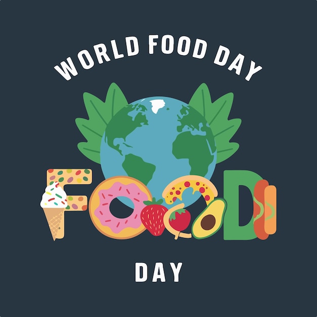 world food day poster design vector illustration