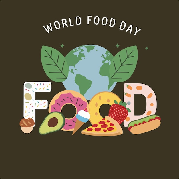 world food day poster design vector illustration