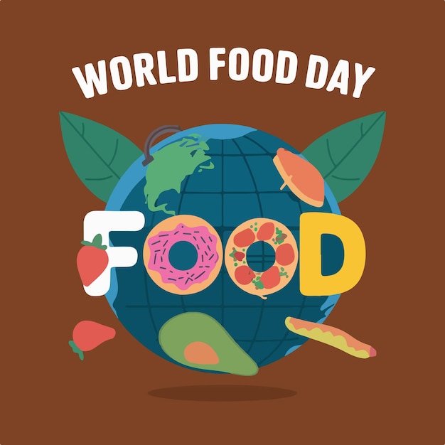 world food day poster design vector illustration