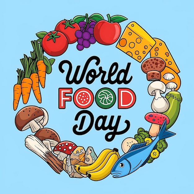 Vector world food day poster vector image illustration