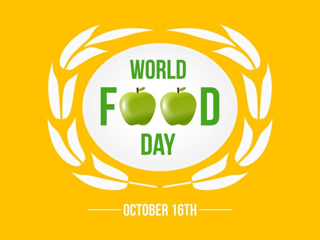 Vector world food day promotes awareness of global food security agriculture and hunger eradication efforts cultivating sustainability and nutrition vector illustration template