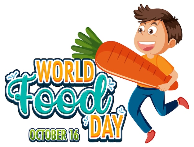 World food day text with food elements