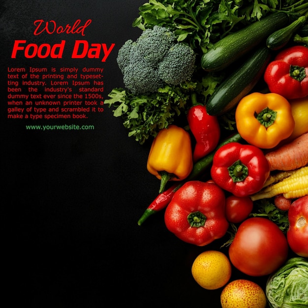 World Food Day vector Design with text