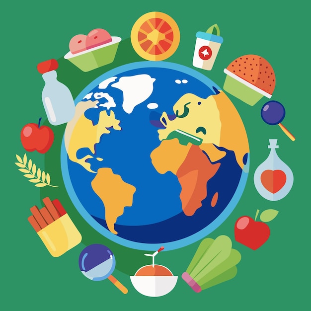 Vector world food day vector graphic