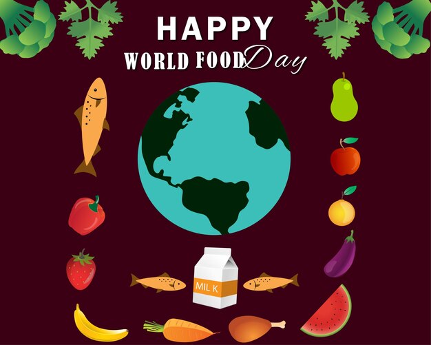 World food day vector illustration design for social media poster and banner