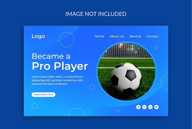 World Football Championship web banner or landing page template