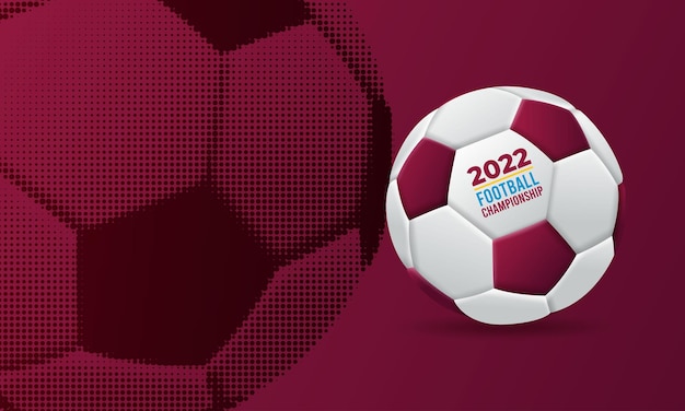 World football cup 2022 with realistic 3d soccer ball