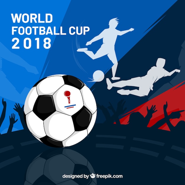 World football cup background with players