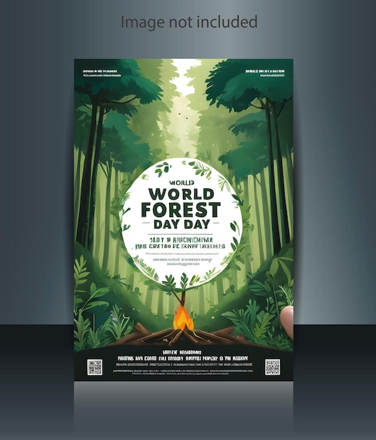 Vector world forest day flyer