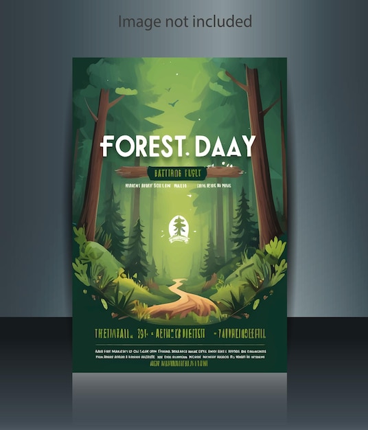 Vector world forest day flyer