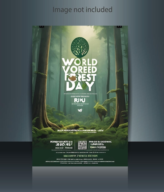 Vector world forest day flyer