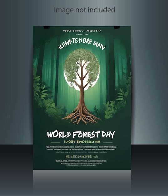 Vector world forest day flyer