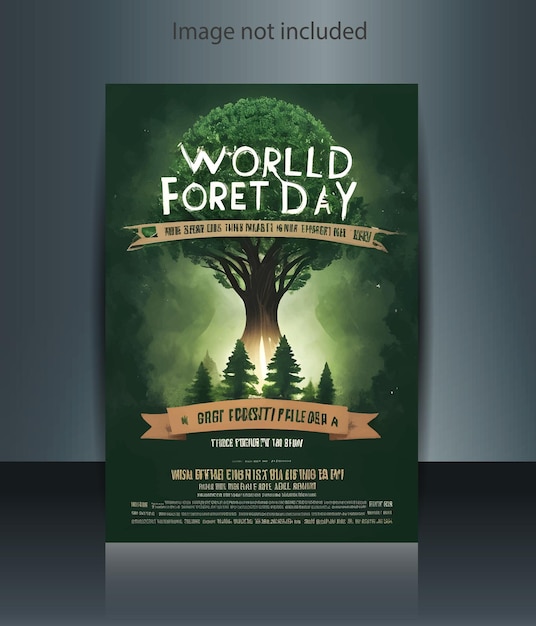 Vector world forest day flyer