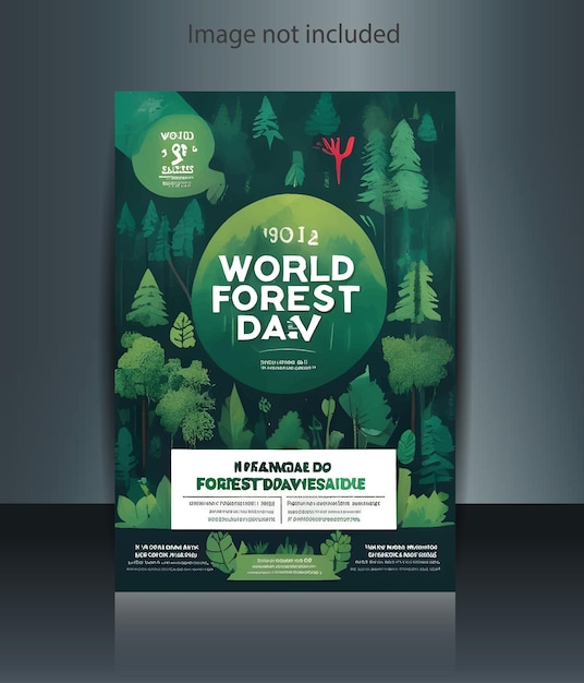 Vector world forest day flyer