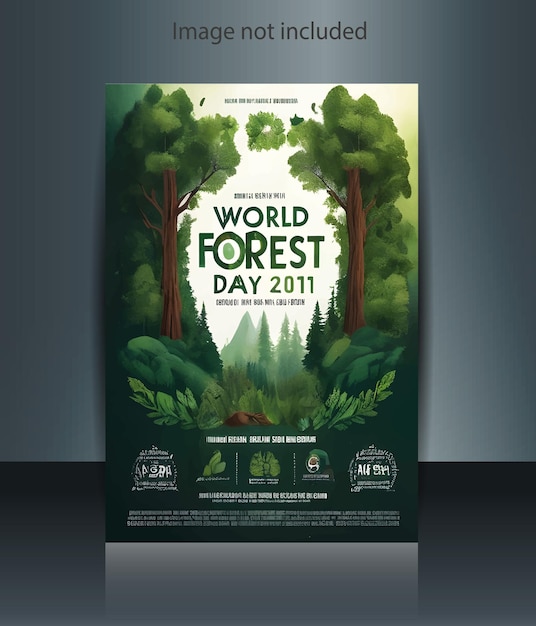 Vector world forest day flyer