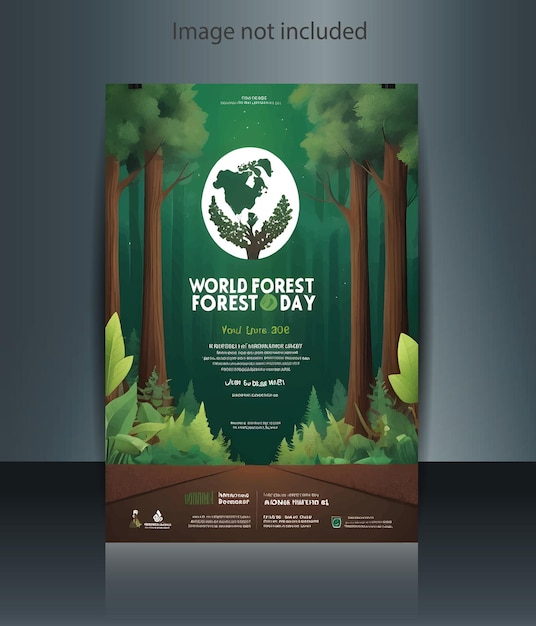 Vector world forest day flyer