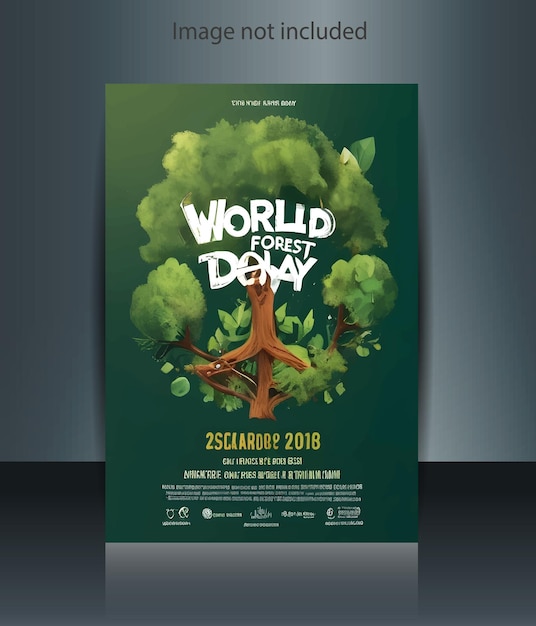 Vector world forest day flyer