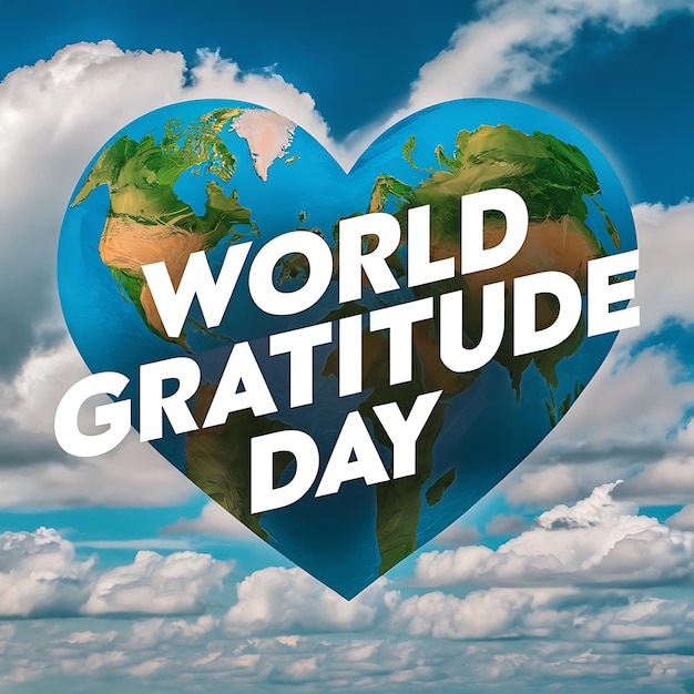 World Gratitude Day Poster Vector Illustration