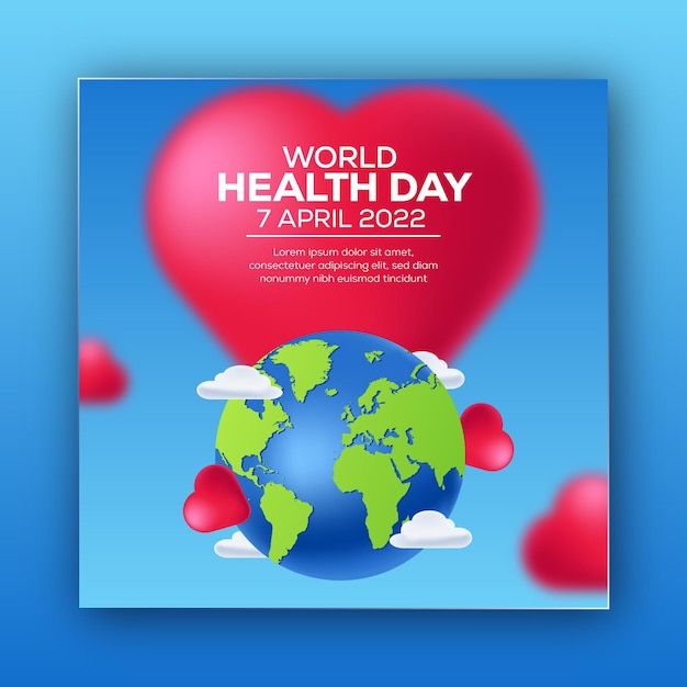 World health day 7 april social media instagram post facebook cover template