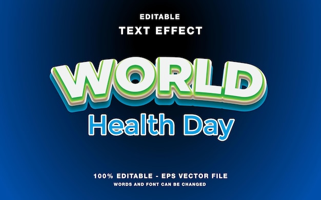 World Health day Editable Text Effect