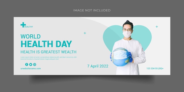 World health day Facebook cover and social media banner template