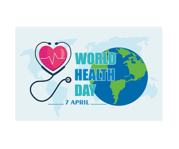 World Health Day is a global health awareness day celebrated every year on April 7 World Health Day concept banner design with doctor stethoscope flat vector modern illustration