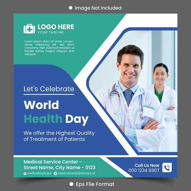 World Health Day social media post Template Premium Vector